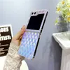 Роскошный градиент Цвет CLOURE VOGUE PHONE CHANE для Samsung Galaxy Folding Z Flip5 Flip3 Flip4 5g Прочная слабая полная защитная геометрическая печать прозрачная складка оболочка