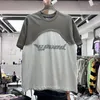T-shirts pour hommes Top Version Bouffée Imprimer Lettre Patchwork T-shirt Hommes Femmes Vintage Surdimensionné Chemise Tops Tee Skateboard