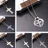 Colliers pendants vintage catholique St. Benedict Exorcist charme bible croix en acier inoxydable Collier bricolage bijoux chrétien Craft P977