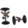 Candle Holders Black Holder Vintage Table Centerpieces Stand Decor Decorative Pedestal Butterfly And Flower Design