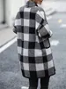 Camisolas femininas femininas xadrez cardigã oversized manga longa aberta frente para baixo camisa jaqueta para moda outono 2023