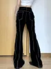 Jeans da donna Sexy Street Dark Fashion Open Line Split Vita bassa Casual Women Spicy Girls Fried Versatile Workwear Flare Pants