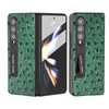 Luksusowy oryginalny skórzany vogue telefon do Samsung Galaxy Folding Z Fold3 Fold4 Fold5 5G Trwałe pełne ochronne wzór strusia membranowa powłoka