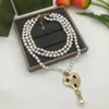 Elegant Exquisite Temperament Multi layered Layered Style Love Shaped Pearl Sweater Chain wedding Couples Long Necklace Valentine's Day Birthday Gift With Box