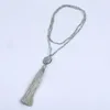Colliers pendentif perle en pierre naturelle et cristal goutte gland femmes long collier