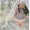 衣類セット2023夏のセクシーな小さな子供の女の子セット韓国長袖スプリット水着ベビー服ビーチウェア水着フード