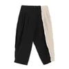 Men's Pants Summer Linen Patchwork Elastic Waist Casual Men Fashion Designer Style Homme Luxury Trouser