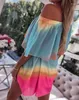 Casual Dresses Women's 2023 Summer Fashion Tied Detail Drop Waist Off Shoulder Sleeveless Daily Vacation Mini A Line Dress