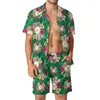 Herren-Trainingsanzüge, blaue und gelbe Gänseblümchen-Männer-Sets, Vintage-Blumen-Freizeithemd-Set, Hawaii-Beachwear-Shorts, Sommer-Design-Anzug, zweiteilig