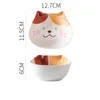 Bols japonais dessin animé mignon riz en céramique pour enfants vaisselle domestique assiettes à salade ensemble de plats pour animaux.