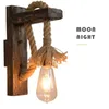 Wall Lamp Single Head Industrial Wood Sconce Light E27 Solid Base Rustic Lantern Art For Bar Restaurant Barn Corridor