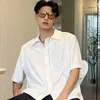 Herrtröjor 2023 sommar mode koreansk skjorta lösa kortärmad topp all-match boutique kläder enkel stil