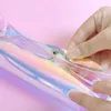 Kosmetiska väskor Kvinnor Transparent Clear PVC Pencil Case Laser Hologram Pouch Holographic Plastic For Girls