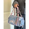 Sacs de soirée Femmes Bleu Rose Tophandle Sac Grande Capacité Filles Y2k Denim Boston Designer Bandoulière Sac À Main Multipoches Tiedyed 230804