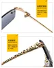 2024 Nieuwe luxe designer frameloze gesneden rand zonnebril gepersonaliseerde luipaardhoofd zonnebril mode mannen en vrouwen moderne bril