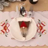 Set di stoviglie Stoviglie natalizie Stoffa per sacchetti Babbo Natale Posate da cucina carine Xams Decorazione per feste 2023
