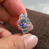 Cluster Rings 14K White Gold Women Wedding Party Engagement Ring 1 2 3 4 5 Emerald Princess Square Moissanite Diamond Trapezoid