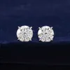 10k 14k 18k blanc et jaune véritable boucle d'oreille en or hommes mode vis arrière Vvs Moissanite boucles d'oreilles