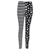 Active Pants Women Stripe Stars Tights Leggings Elastic Midje Stretch Pencil Jeggings 094C