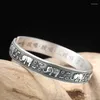 Bangle Bigger Heart Curse Armband Kvinna S925 Silver Skriften Solid Male Retro Thai Lucky Elephant Open