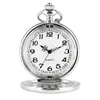 懐中時計レトロクリップバックルチェーンクォーツ時計ポリッシングシルバーフルペンダント時計ギフト男性女性