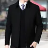Men's Jackets Fashion Business Jacket Casual Coats Turn Down Collar Zipper Simple Middle-Aged Elderly Men Dad Clothes Office Outerwear