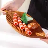 Пластины сухой торт украшения деревянные деревянные закуски из листья деликатный декор для рабочего стола показ
