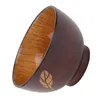 Skålar 1pc kök solid trä skål kreativ blad trä dekorativ (kaffe)