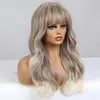 Long Wavy 150% 13*4 Spets fram peruk för kvinnor lätt blond ombre peruk