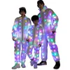 رجال الرجال رجال رجالي سترة ملونة متوهج LED LED Luminous Clothing 2023 Sweatshirts Hip Hop Hoodie Ship بدون بطارية