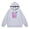 Men's Hoodies Pink Plush Bear Cartoons Printed Hoodie Men Cotton Quality Sweatshirt Winter Thicken Sportswear Loose Warm Pullover Streetwear