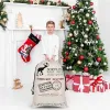 Sac cadeau de Noël avec cordon de serrage Santa Sacks Bonbons Cookie Storage Grand sac Arbre de Noël Ornement Festival Décoration FY4249