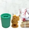 Bakeware Tools Stampo in silicone Babbo Natale Sapone fai da te Candela Stampo Resina Decorazione Gesso Casa natalizia