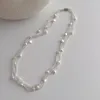 Choker Allme Elegant Barock sötvatten Pearl Charm Necklace Multi Layered Peads Strand for Women Party Jewelry