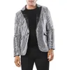 Men's Jackets Button Top Casual Fit Suit One Jacket Charm Coat Sequin Party Coats Boys Pinstripe For Men