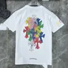 メンズラグジュアリークラシックTシャツブランドCH TシャツデザイナーメンメンズトップティーファッションホースシューサンスクリットクロスプリントコットンTシャツカジュアルショートスリーブTシャツBX1Q