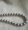 Chains Top Grading 10-11mm Natural South Sea Gray Pearl Necklace 18inch 14K Gold