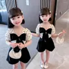 Kleidung Sets Mädchen Sommer Kleidung Spitze Floral Casual Stil Trainingsanzug Mädchen Est Kinder Kostüm