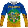 Herrtröjor 2023 mode retro ukraina flagga 3d tryckt tröja unisex pullover par personlighet avslappnad toppar plus storlek