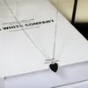 Choucong Brand Heart Pendant Simple Fashion Jewelry 925 Silver Rose Gold Fill Black Cz Diamond Party Women Wedding Clavicle Necklace For Lover Gift