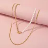 Pendant Necklaces 2PCS Double-Deck Fold The Delt All-Match Fashion Women Necklace Jewelry For Gift