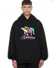 Unicorn Dolphin Printing Mönster VTM Hoodies Män kvinnor Högkvalitativa mode Svartvita huva tröjor T230806