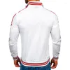 Vestes pour hommes 2023 automne rayure veste noir blanc manteau décontracté Baseball Bomber Streetwear mince printemps course mouvement