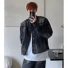 Heren Jassen Koreaanse High Street Stand Kraag Bomber Denim Jas Mannen Harajuku Multipockets Kwastje Jas Lente Herfst Casual Unisex 230804