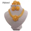 Bruiloft Sieraden Sets Hawaiiaanse mode vergulde bruids sets ketting oorbellen armband ring geschenken bruiloft sieraden set voor vrouwen 230804