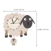 Wall Clocks Rocking Sheep Clock Kids Children Room Decor Nordic Swinging Cartoon Pvc Lovely Animal Baby Hanging