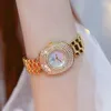 손목 시계 BS 시계 여성 2023 로즈 골드 레이디 스테인리스 스틸 여성 손목 시계 광장 Montre Femme