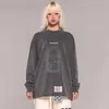 Oversize Lavato Vintage Stampa RRR123 T Shirt Uomo Donna Maniche Lunghe RRR 123 T-Shirt Tee Top T230806