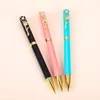 Partihandel Pearl Flower Pen Holder Metal Ball Point Pen Creative Cartoon Signature Pen Oil Pen Annonser Gift High-End Business Pen