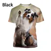 Herr t-skjortor mode djur herde hund 3d tryck t-shirt avslappnad kort ärm personlighet harajuku